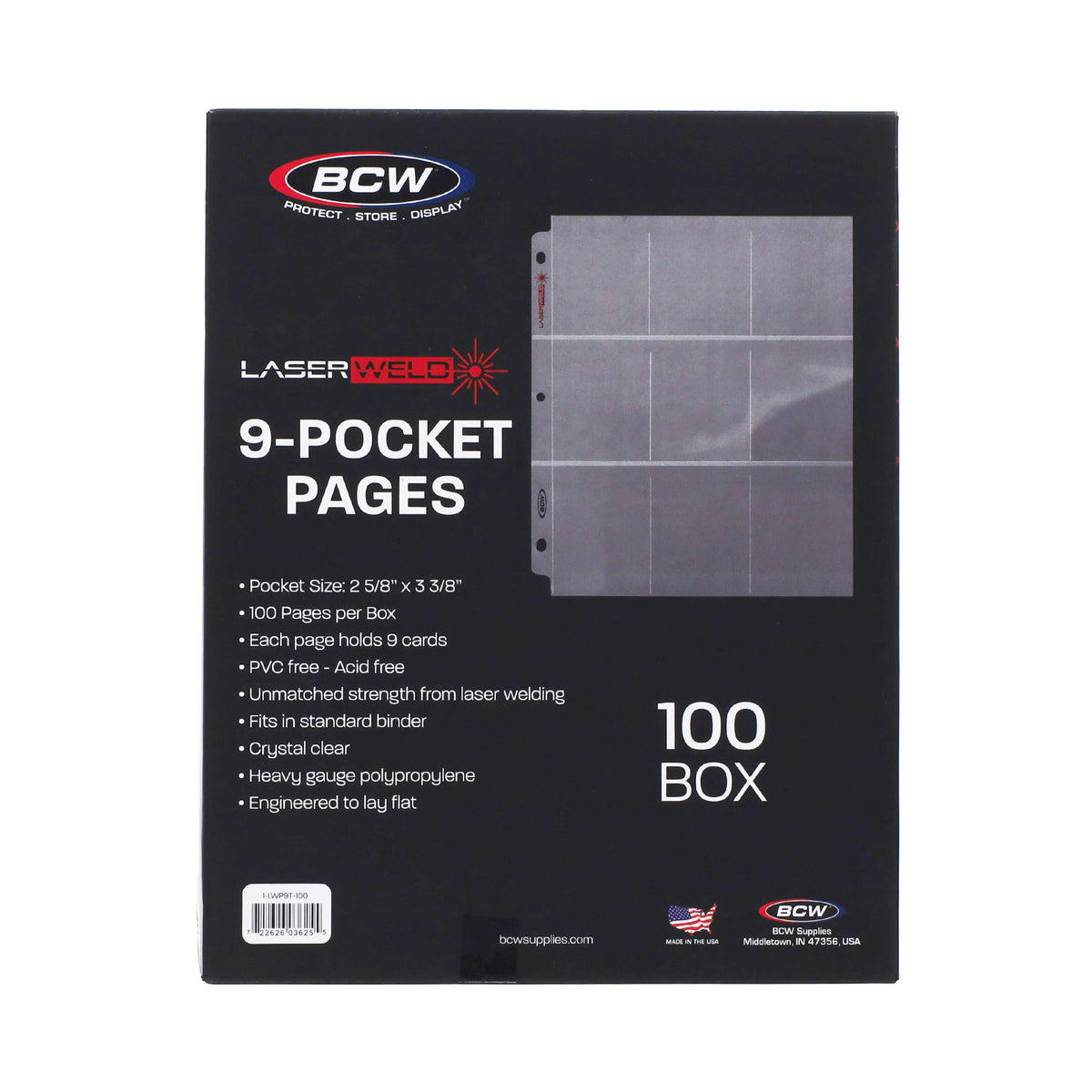 BCW LaserWeld 9-Pocket Page (100 CT. Box)