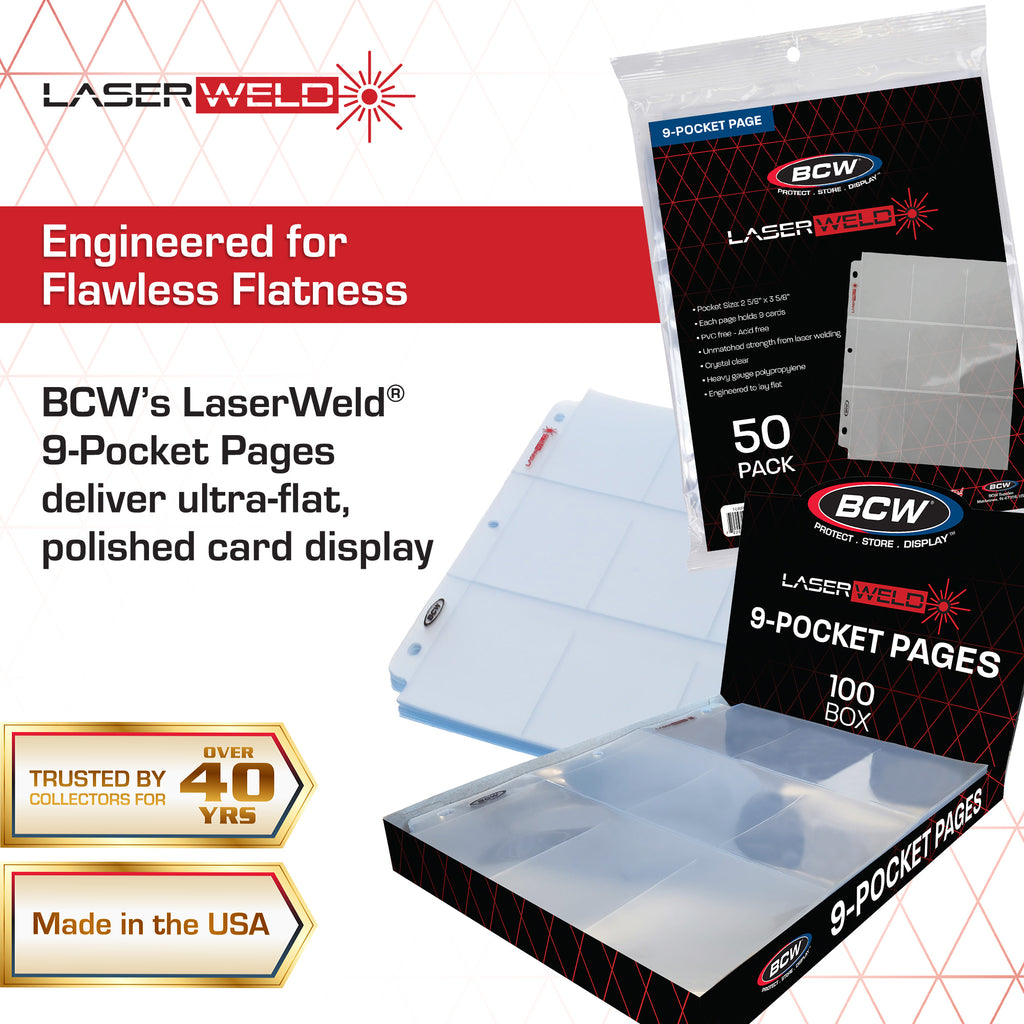 BCW LaserWeld 9-Pocket Page (50 CT. Pack)
