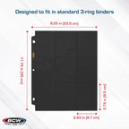 BCW Side Loading 18-Pocket Pro Pages (10 count) - Black