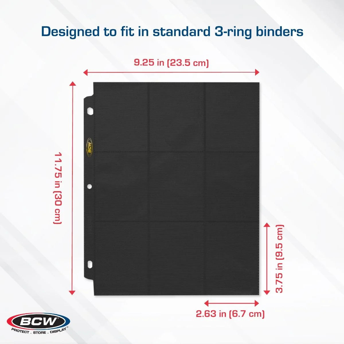 BCW Side Loading 18-Pocket Pro Pages (10 count) - Black