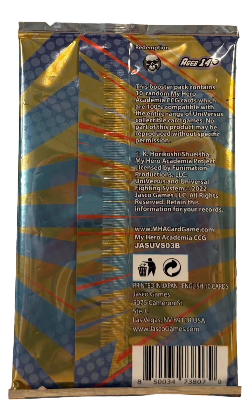 *1st Edition* My Hero Academia Heroes Clash (Series 3) TCG Sleeved Booster Pack