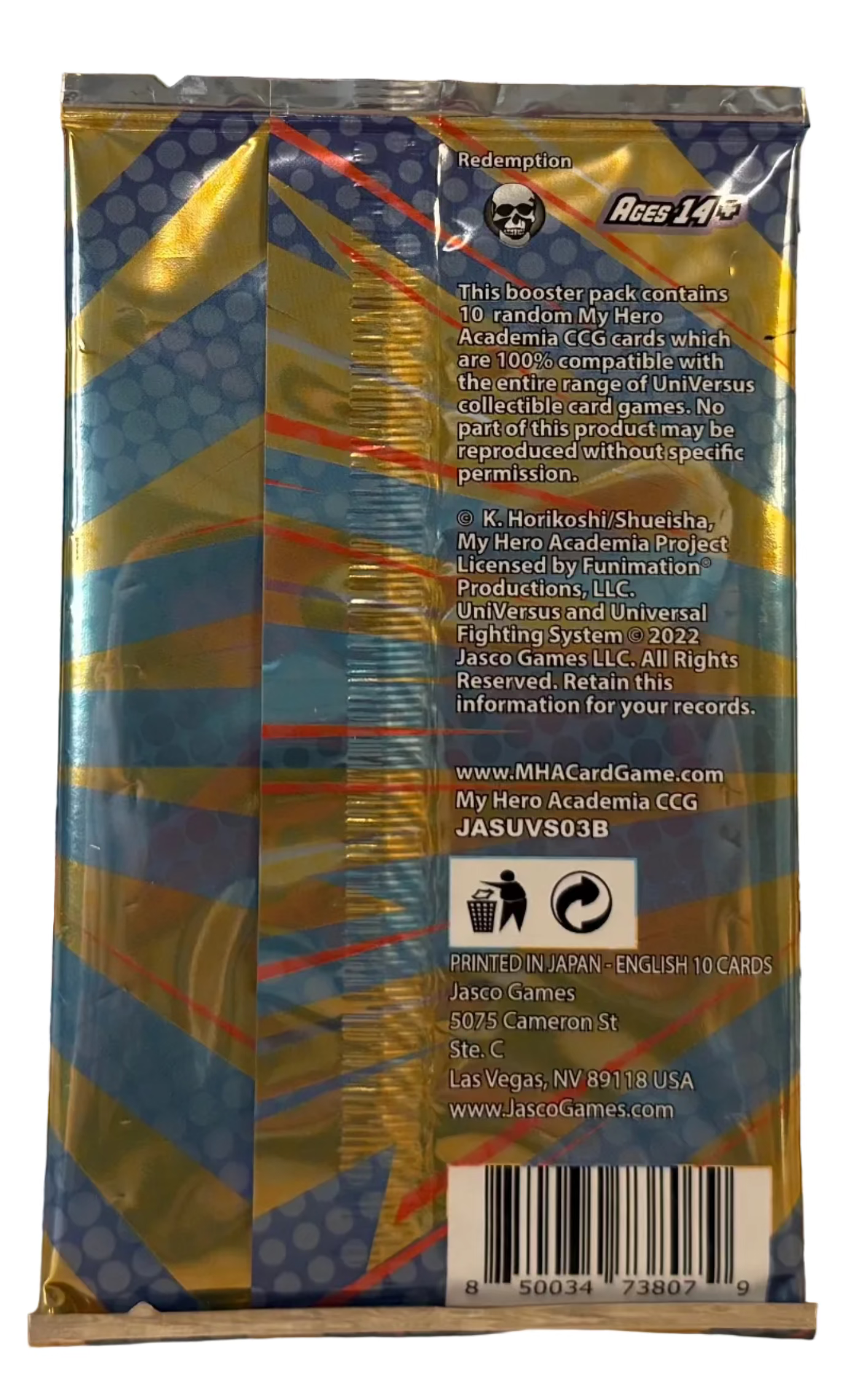 *1st Edition* My Hero Academia Heroes Clash (Series 3) TCG Sleeved Booster Pack
