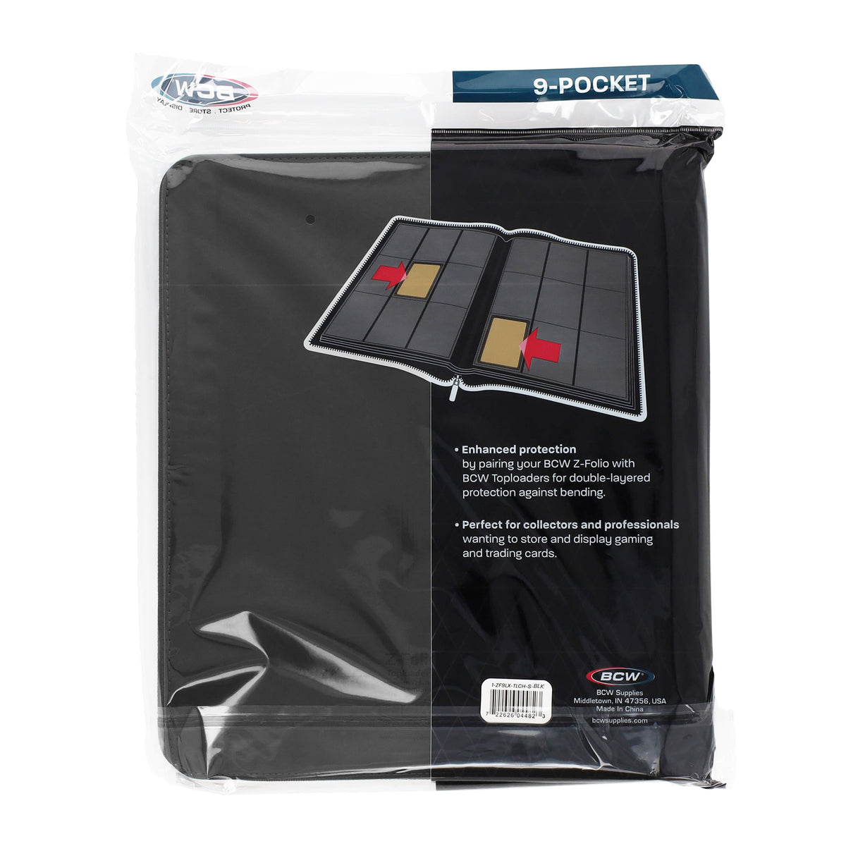 BCW Z-Folio 9-Pocket LX Album - Toploaders - Black