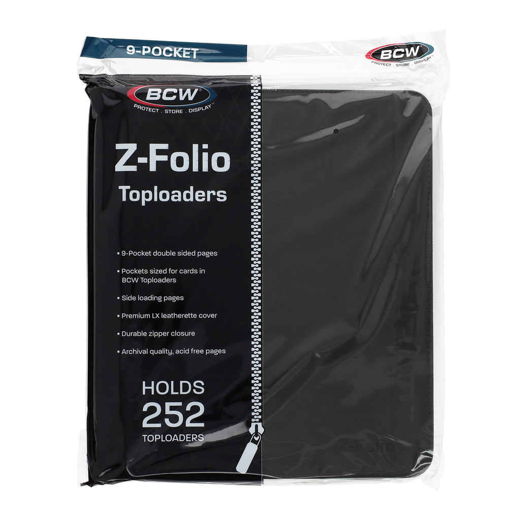 BCW Z-Folio 9-Pocket LX Album - Toploaders - Black